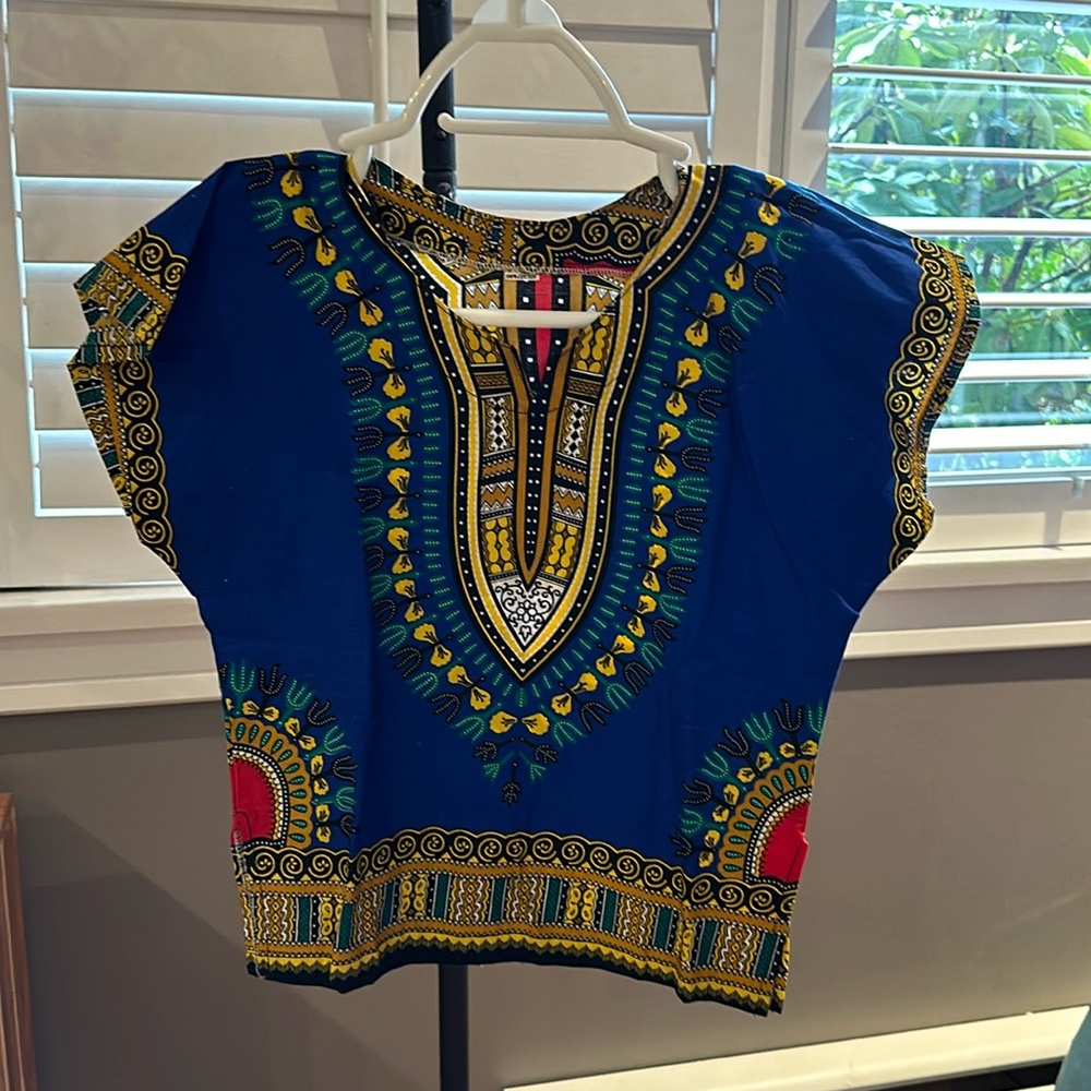 Tribal Print Blue Top